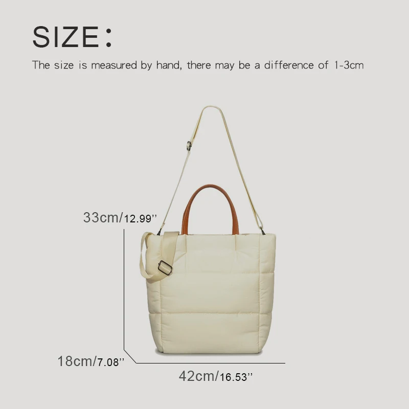 MEDIOW Korean Casual Puffer Tote Bags For Women Luxury Designer Handbag Purse 2024 New In Large Capacity Underarm Cloth Shoulder