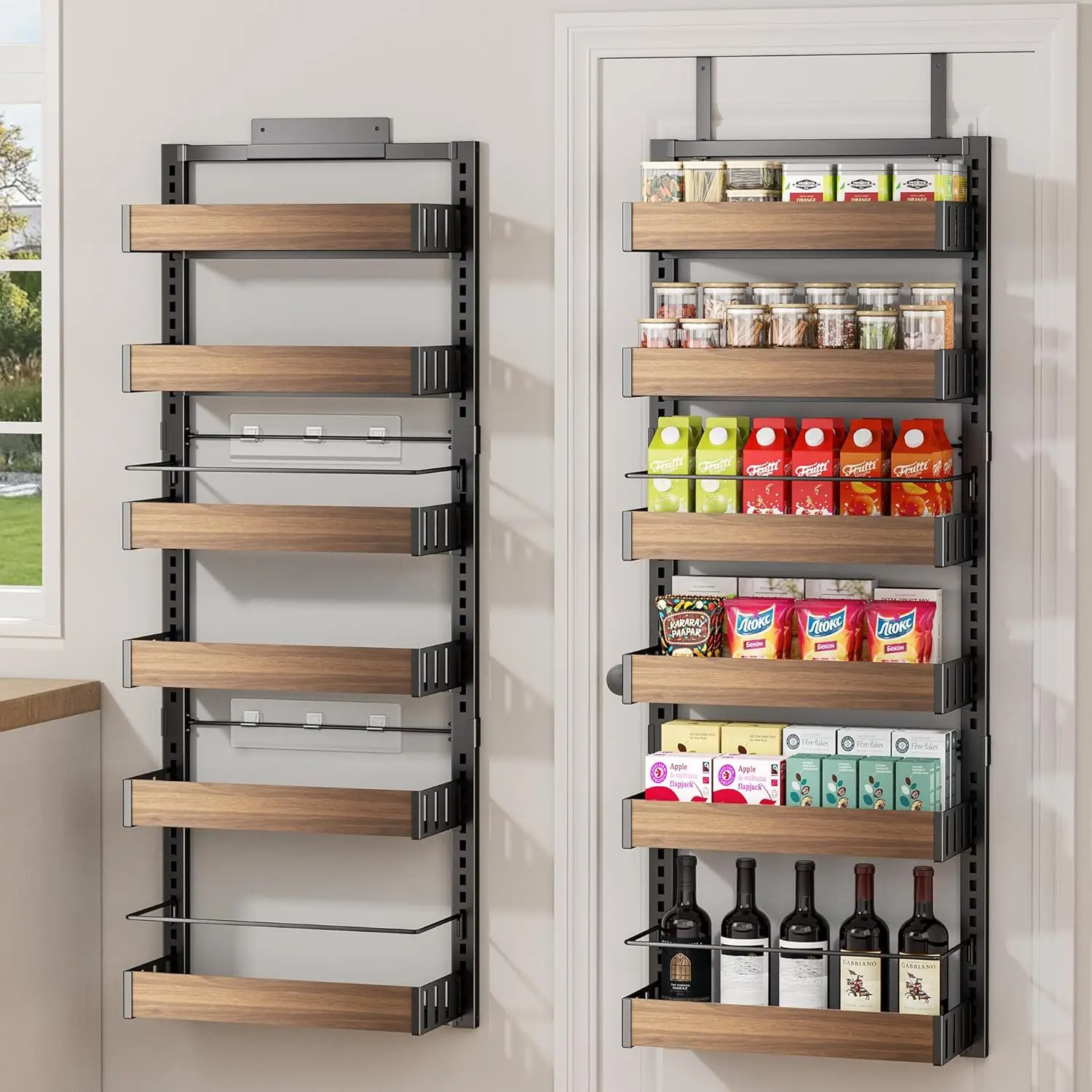 

6-Tier Over-The-Door Pantry Organizer, Adjustable Spice Rack for Kitchen, Bathroom & Closet Storage