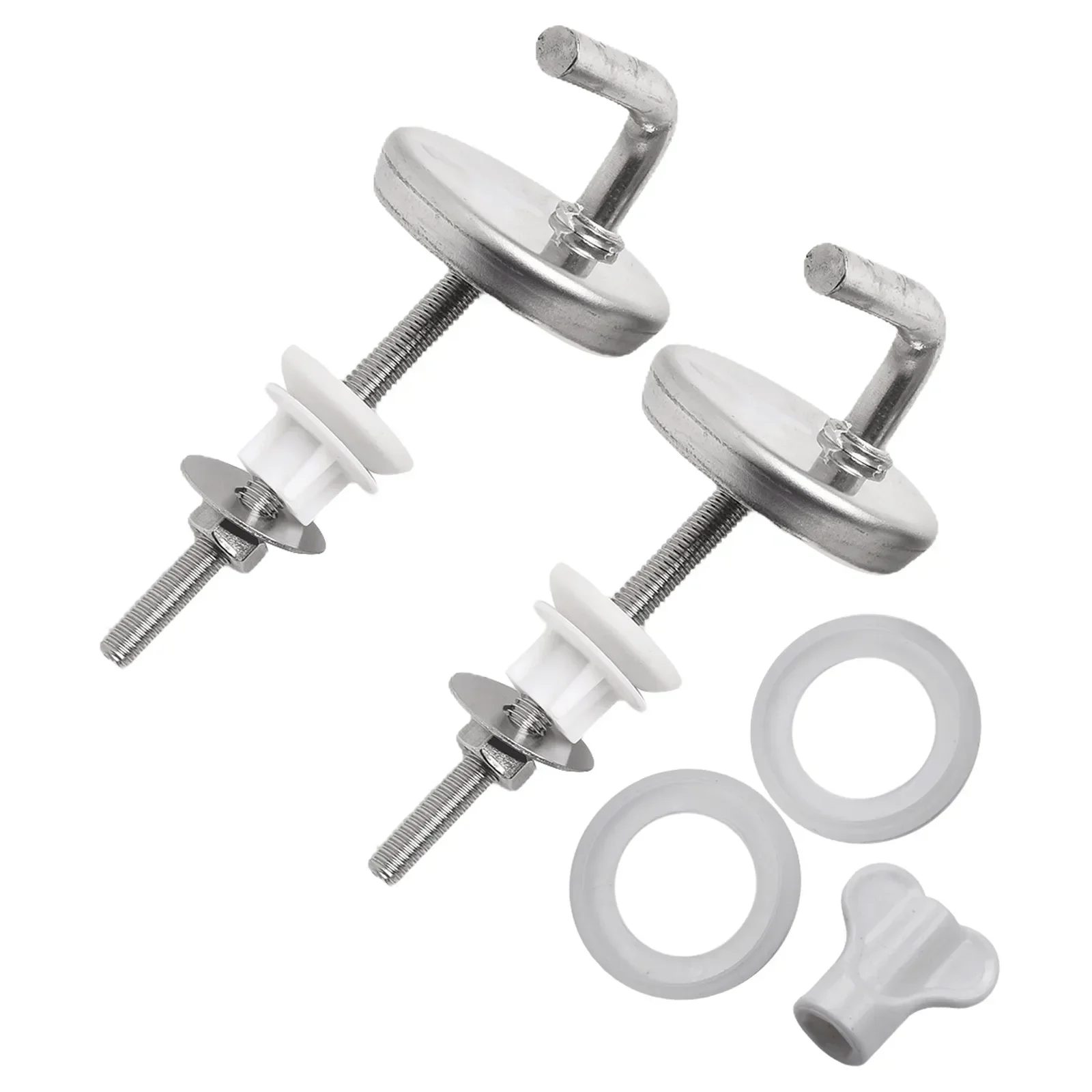 Stainless Steel Toilet Seat Hinge Replacement Parts Mountings With Washer And Adjustable Knob Toilet Lid Hinge Mounting Fittings