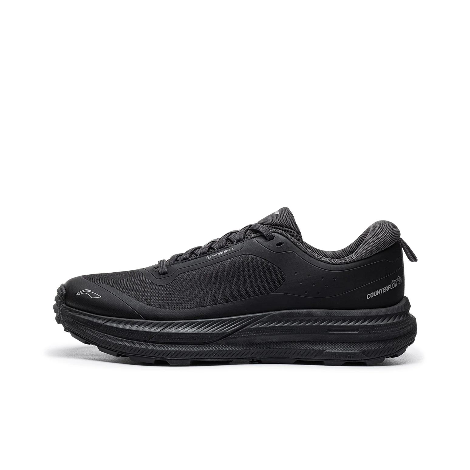 Li Ning Outdoor CF Tracing, Inter Industry Mountaineering & Hiking Shoes Men's Low Top Pure Black AHTW059-1