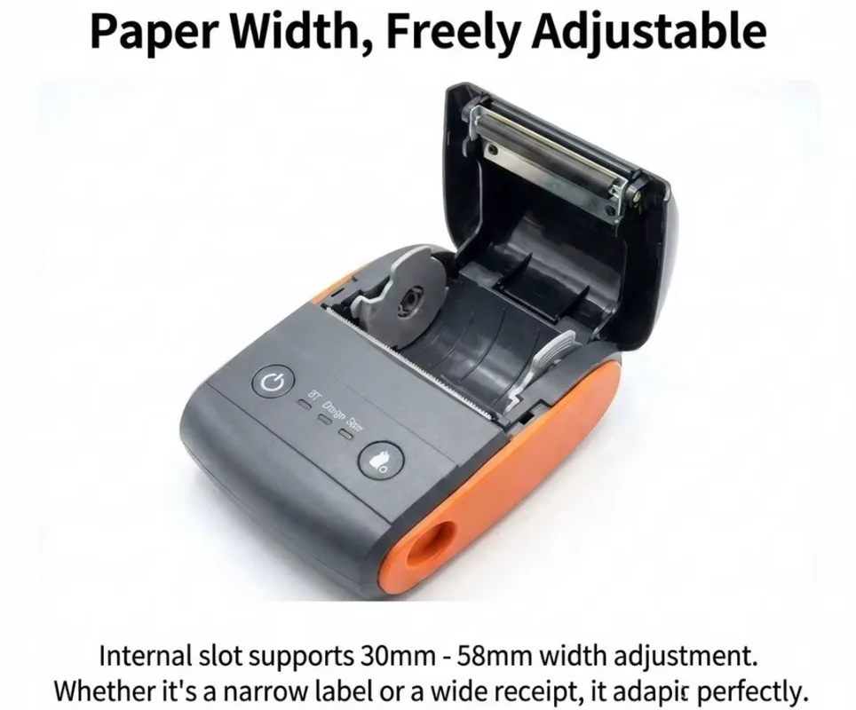 Mini 58mm Sticker Mobile Thermal Portable Bluetooth Thermal Printer Invoice Receipt Barcode Printing Label Small Printer