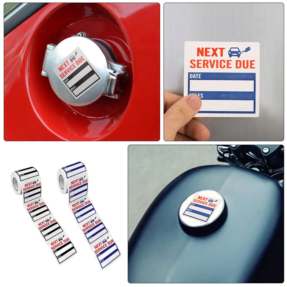 

4-рулонная этикетка для обслуживания, наклейка, трекер для замены масла для автомобилей, износостойкий, долговечный, съемный, напоминание о технике обслуживания