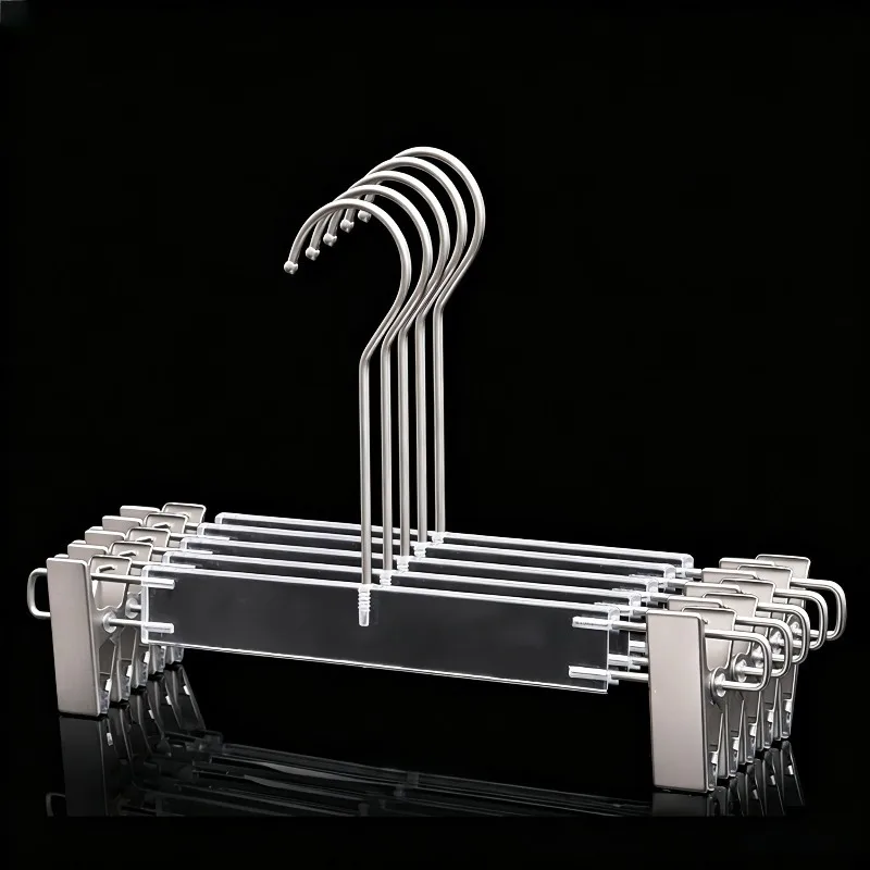 Transparent Crystal Acrylic Trouser Clip,Non Slip Seamless Pants Hanger,Luxury Clear Skirt Hanger for Apparel Shop Home Wardrobe