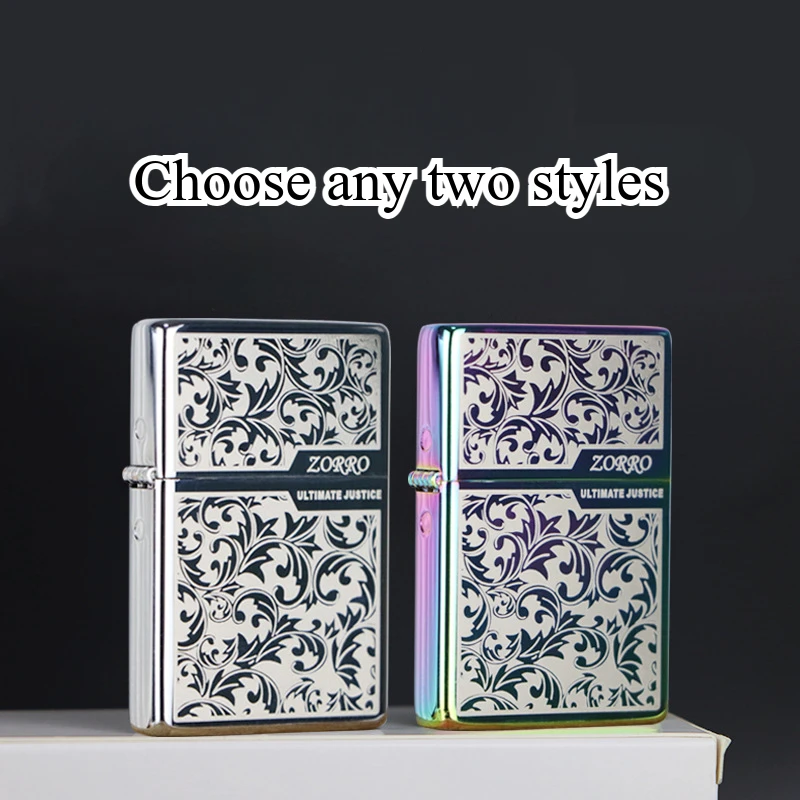 

Zorro's new colorful Tangcao gas lighter thin square head retro retro grinding wheel men's smoking gift lighter wholesale