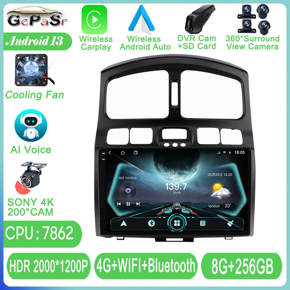 

Car Radio For Hyundai Classic Santa Fe 2005-2015 Android Auto GPS Navigation Multimedia Stereo Player BT 5G Wifi No 2 Din DVD