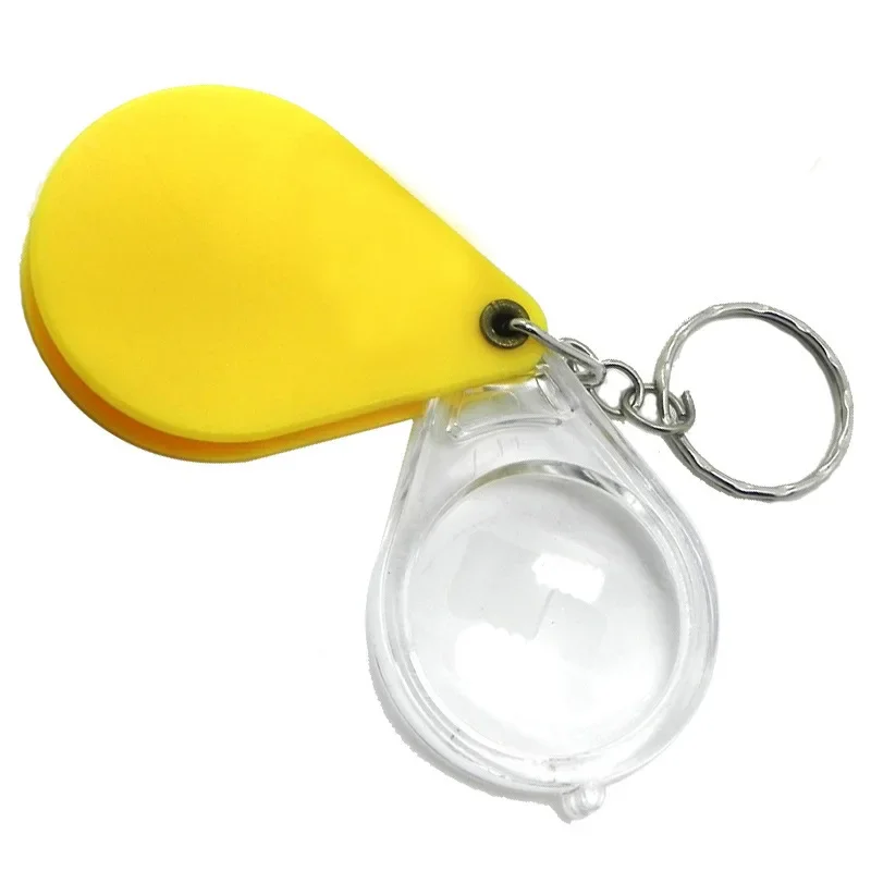 Foldable Keychain Pocket Magnifier 10X Colorful Magnifying Glass Portable Mini Magnifier Reading Jewelry Loupe Small Items Lupa