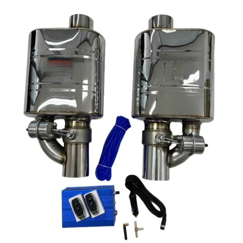 

1 Set(2 ) 3" 76Mm Stainless Steel 304 Performance Exhaust Valvetronic Muffler With Remote Control Vacuum