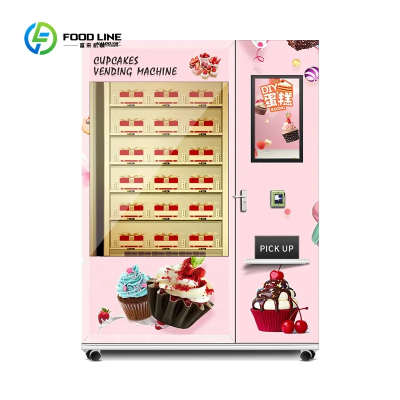 Customized Vending Machine Supplier Cake Vending Machine Glass Bottle Salad Cupcake Vending Machine Manufacturer