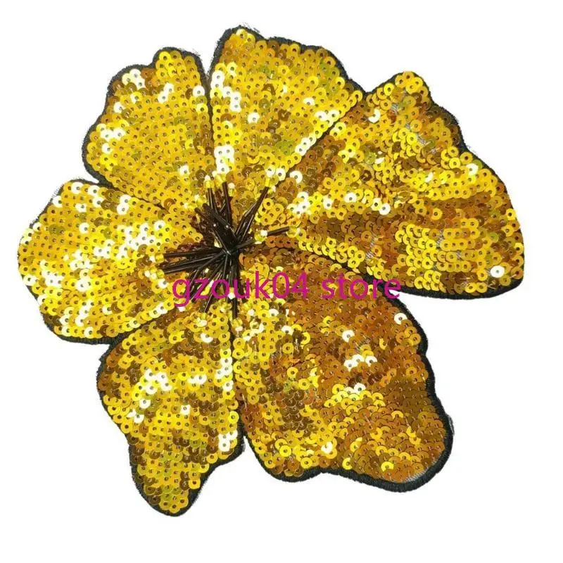 

68TD Embroidery Sequined Flower Applique Sewing Supply for Cultural Event Costume