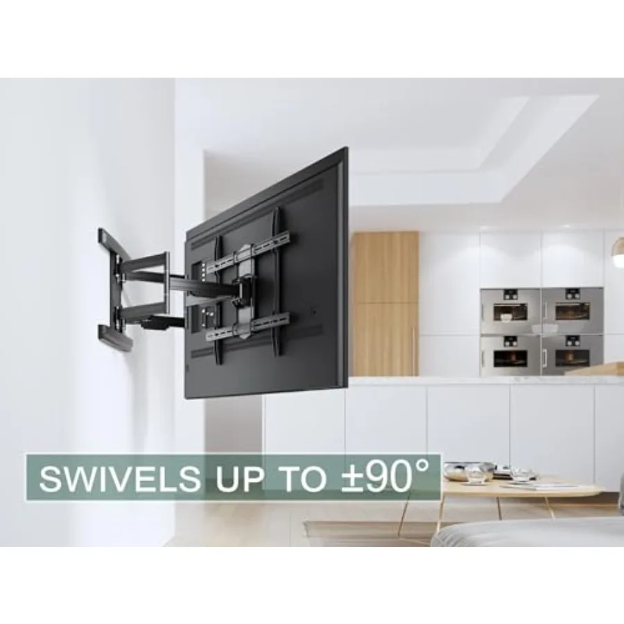 حامل تلفزيون عالي التحمل على الحائط لـ 65100 تلفزيونًا XXL حامل حركة كامل يمتد 31.5 تسوية دوارة للإمالة سعة 154 رطلًا بحد أقصى VESA 800x #3