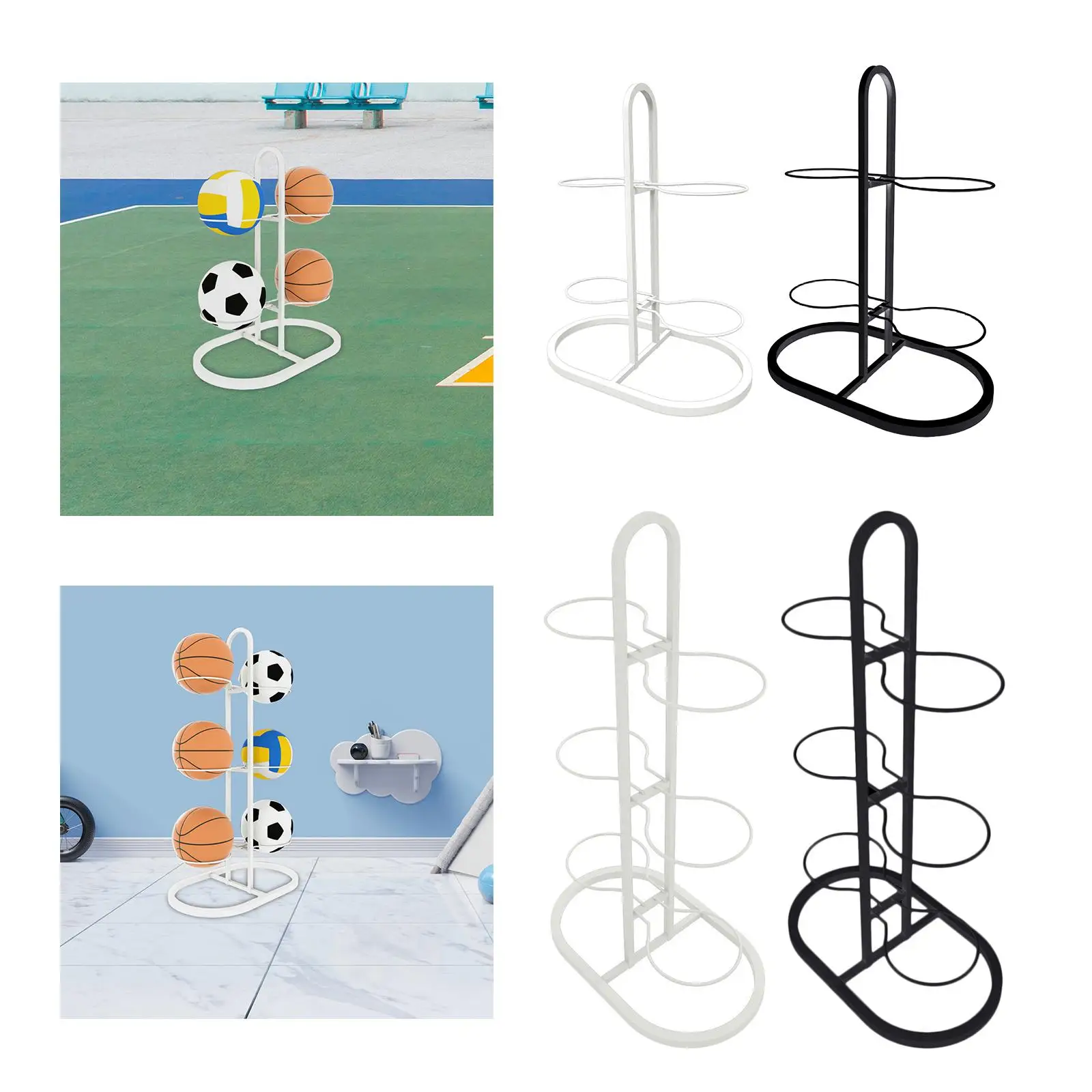 

Basketball Rack Accessories Metal Ball Display Rack for Gym Indoor Rugby