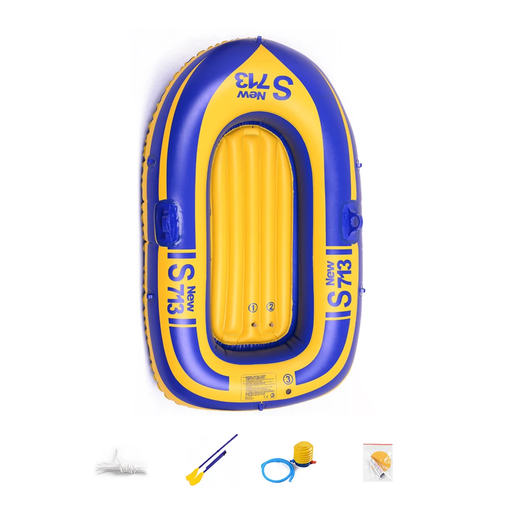 1-People PVC Inflatable Boat Water Sports Dinghy Fishing Rowing Raft Outdoor River Lake Kayak with 2 Paddle Oars kayak boat