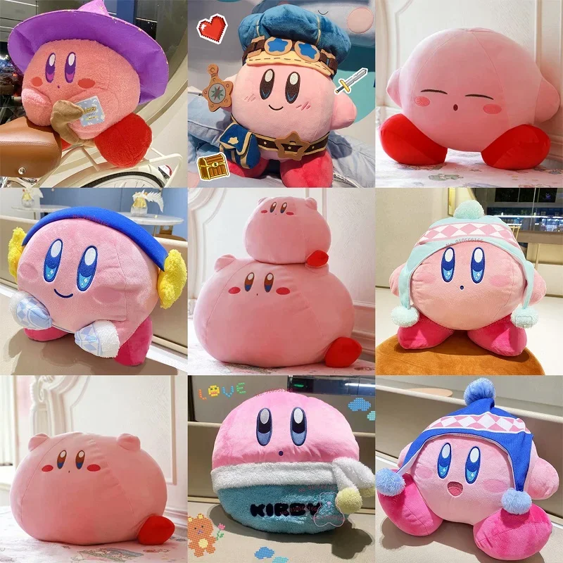 2024 New Cartoon Cute KIRBY Plush Toys Pillow Stuffed Anima Game Dream Magician Kawaill KIRBY Doll Modle Children Birthday Gift