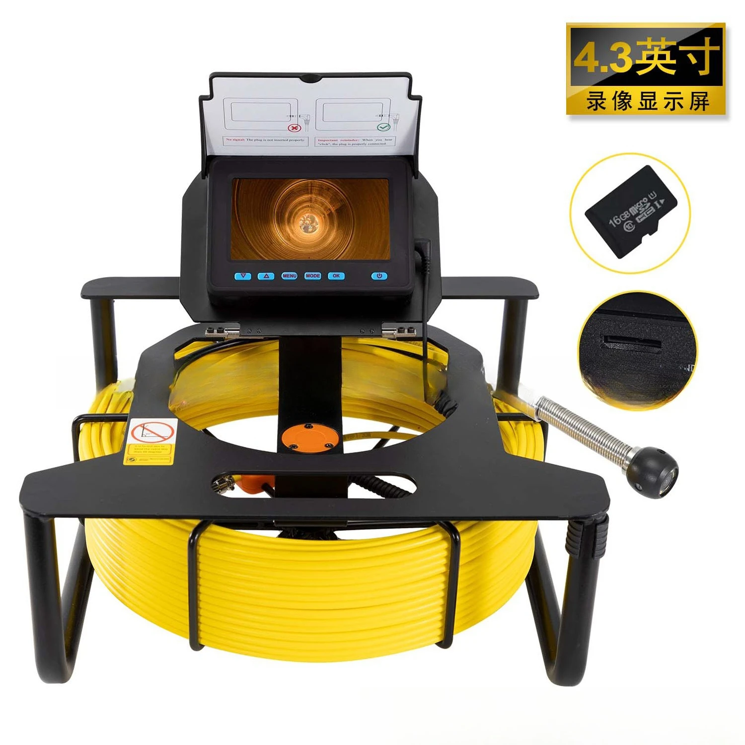 High definition industrial pipeline inspection endoscope wireless positioning camera video sewer waterproof detector