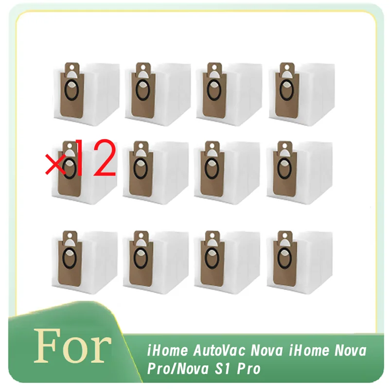 12 шт. пылесборник для Ihome Autovac Nova Ihome Nova Pro/Nova S1 Pro, аксессуары для подметальных машин, улучшенная эффективность очистки 83x