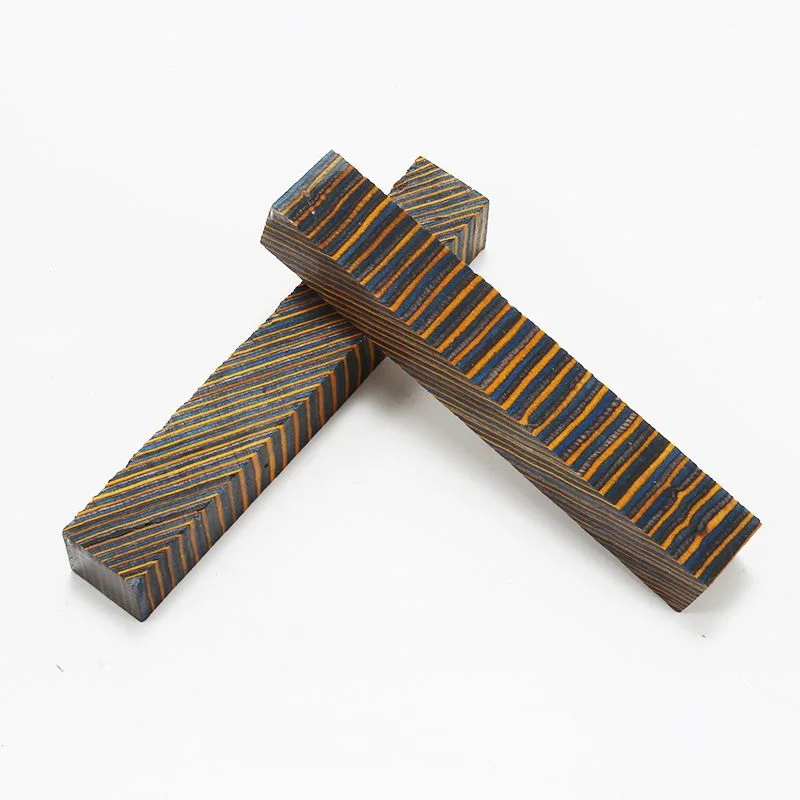 Colored wood Colored Solid Wood Multi-layer Compressed Wood Pen Knife Handle Buddha Bead Carving Materials Colorful Material image 3