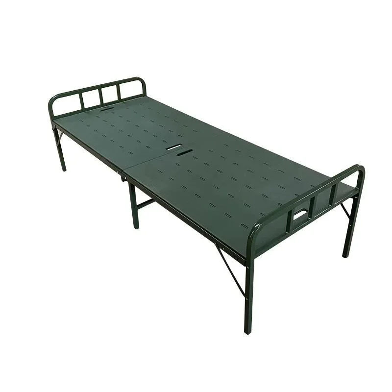 

Steel-plastic folding Construction site Portable belt nap bed Field single camp bed Multifunctional two-fold