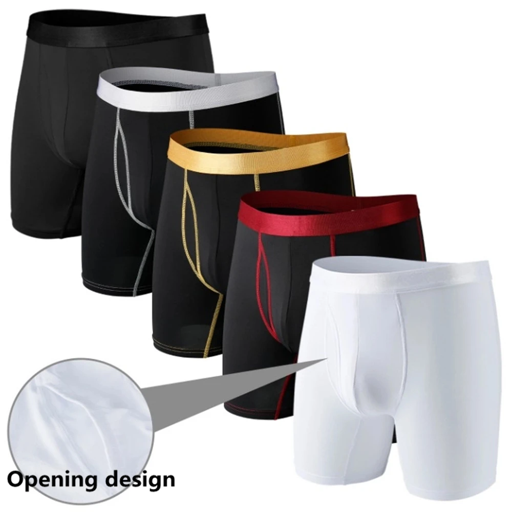 Men\'s Panties Long Leg Undies Sports Underwear Boxers Briefs Plus Underpants Knickers Sports Shorts US Size XS S M L XL