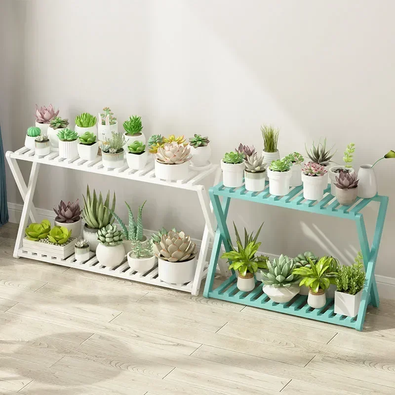 Multilayer Flower Holder Pots Wooden Flowerpot Organizer Plant Stand Living Room Balcony Stand Display Shelf Outdoor Furniture