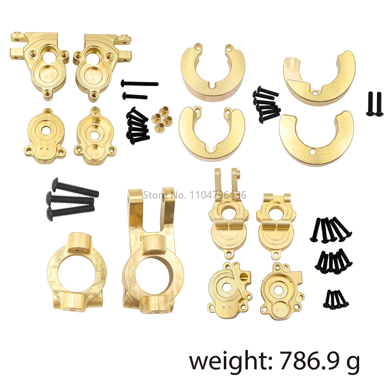 YK4106 YK4107 Brass Front Axle Steering Knuckle Rear Wheel Seat C Hub Counterweight Block Armor 1/10 RC Car Upgrade Parts Accs