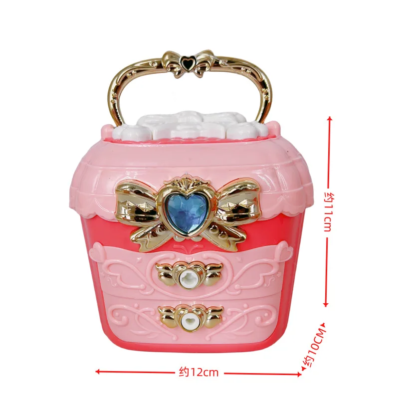 Girls Princess Treasure Hunt Magic Box Key Unlocking Toys Cartoon Pink Bow Jewelry Box Girls Play House Toys Birthday Gifts