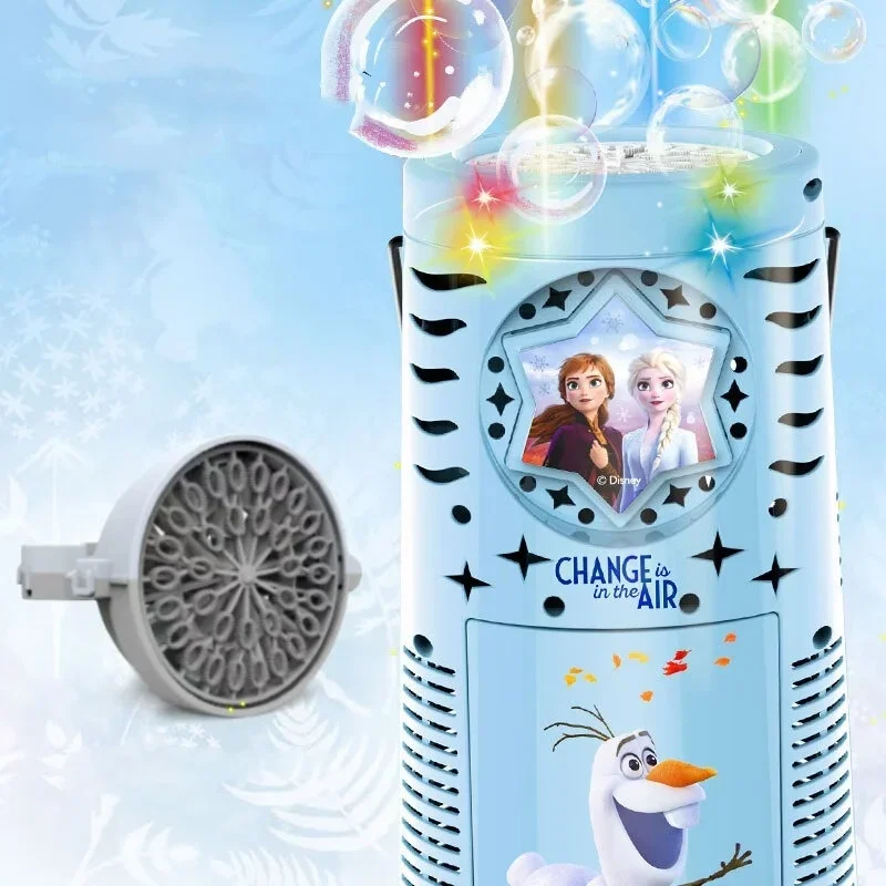 Máquina de burbujas de 33 agujeros de la serie Frozen de Disney, juguetes de ambiente de fiesta, fuegos artificiales de burbujas eléctricos portátiles, juguete para regalo para niñas