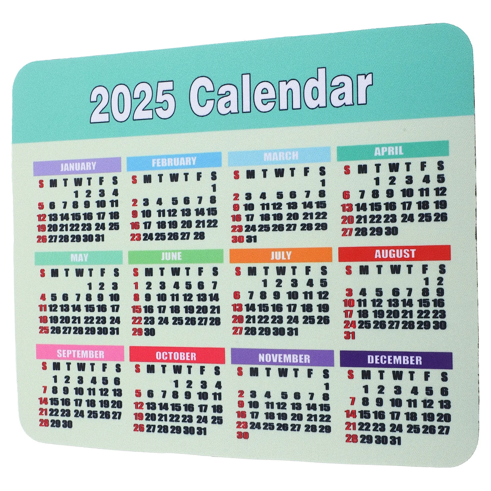 2025 Calendar Mouse Pad Modern Sleek Design Smooth Surface Non-Slip Rubber Base for Office Home Gaming Computer Desk Use Desktop