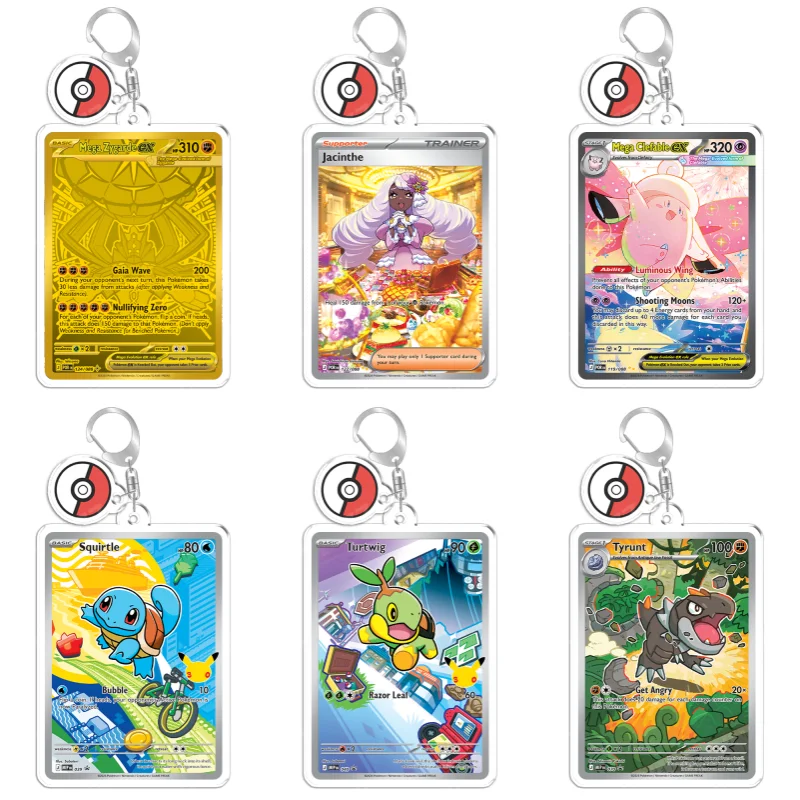 Porte-clés pour fans de jeux d'anime Pokémon Piplup Meowth Jacinthe Tyrunt, cadeaux, pendentif de sac à dos en acrylique recyclé, décoration, jouet rare