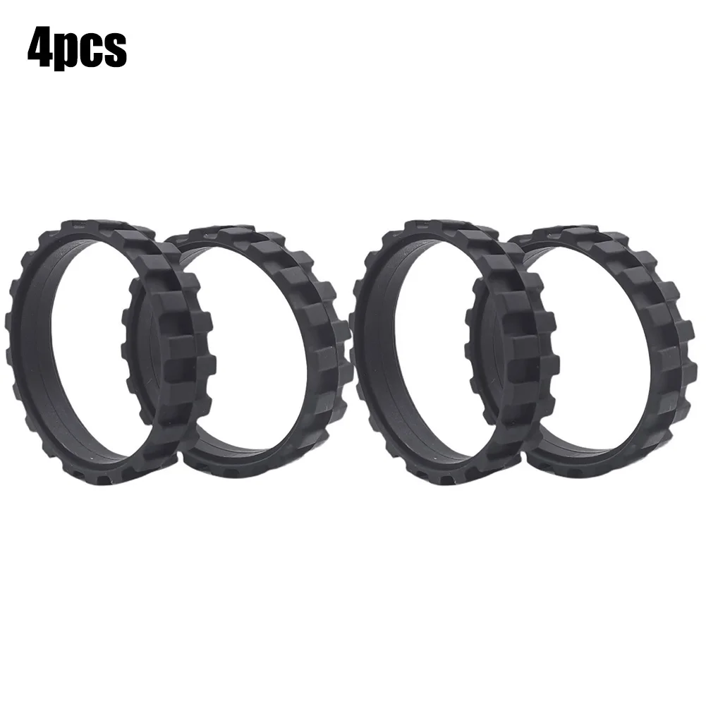 4PCS Black Rubber Tires Wheels Replacement For Roborock S5 S50 S51 S55 Robot Vacuum Cleaner Traveling Spare Parts Accessories