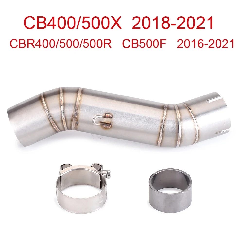 

2016-2021 CBR500/500R CB500X CB400 CBR400 Motorcycle Exhaust Middle Link Pipe For Honda CBR500/500R CB500F/500X CB400 CBR400