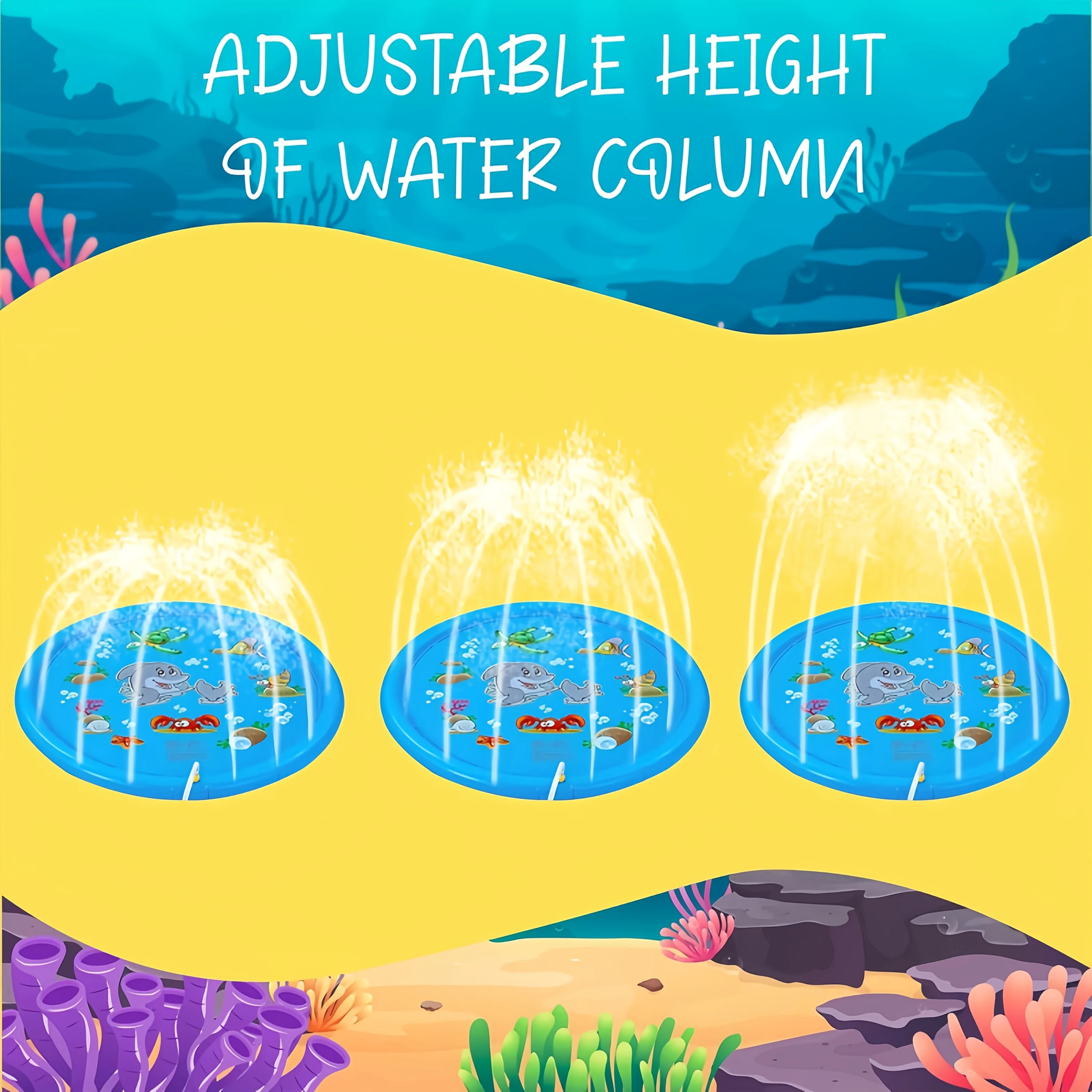 PVC Inflatable Splash Pad Sprinkler for Kids Baby Learning Summer Outdoor Water Play Mat Toys for Family Backyard and Lawn Fun - view 5