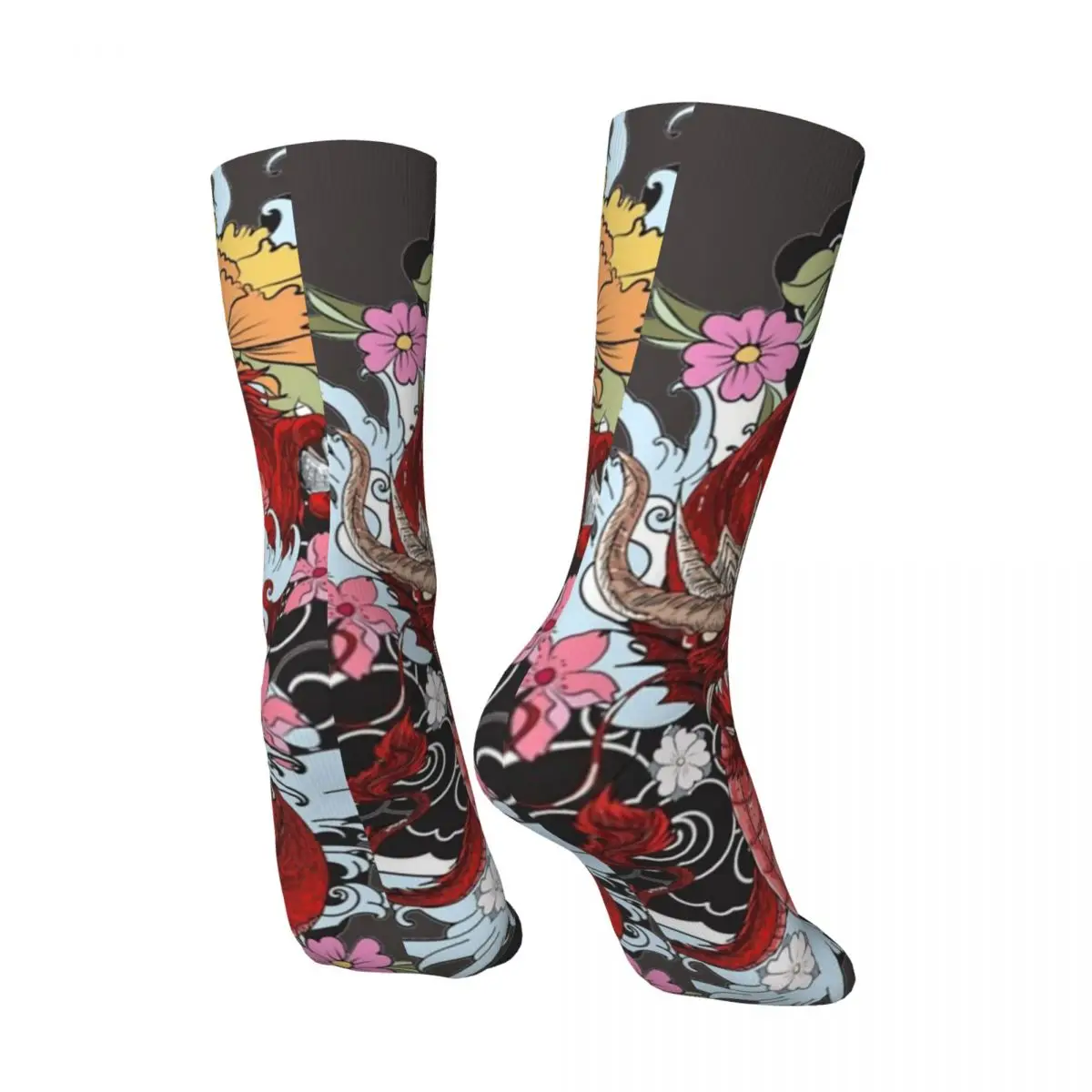 Hip Hop Vintage Dragon Yakuza Crazy Men's Compression Socks Unisex Tatto Harajuku Seamless Printed Funny Novelty Happy Crew Sock