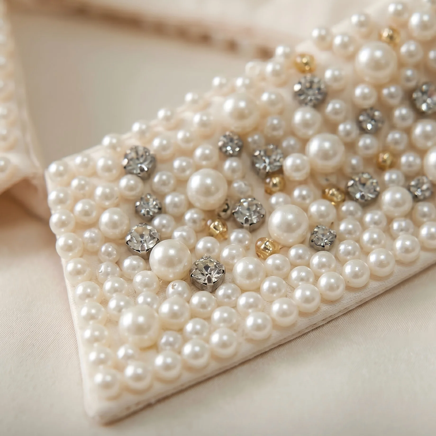 Pearl Rhinestone Beaded Detachable False Collar Luxury Faux Shirt Collar Layering Accessory For Women Sweater Evening Dress