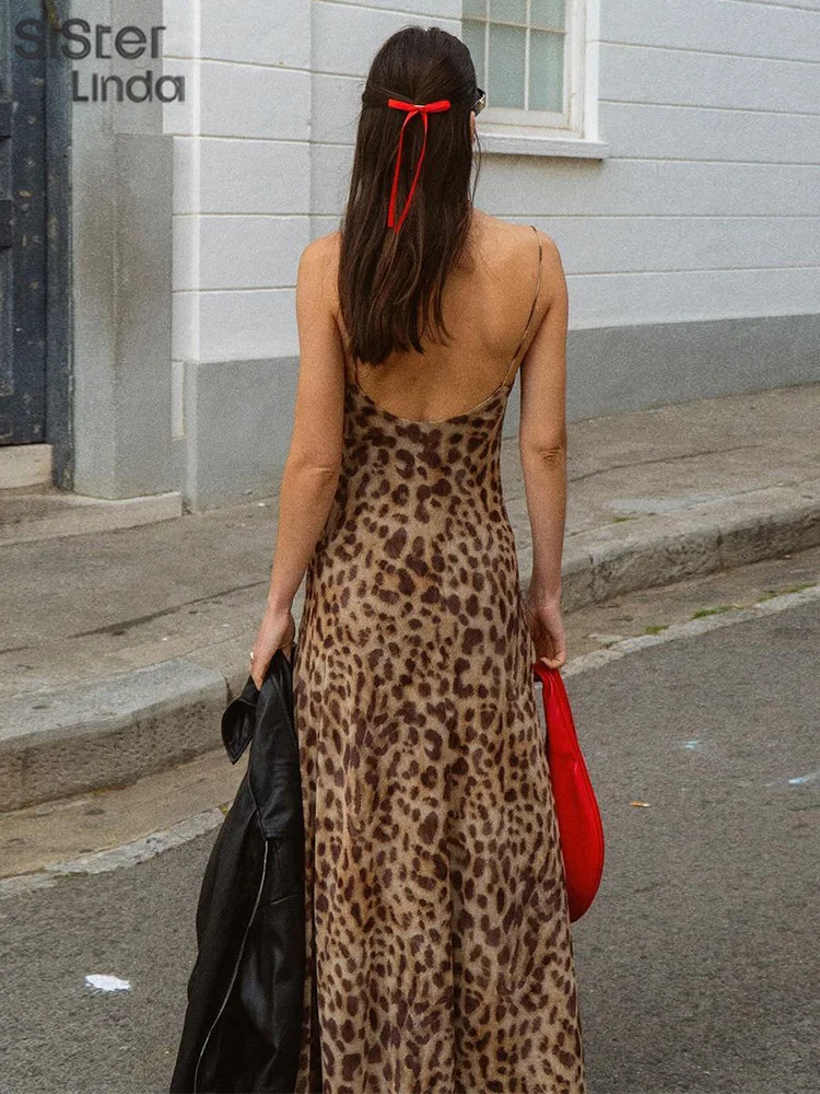 Robes à bretelles en fibre originales pour femmes, coupe basse, jupes dos nu et longueur de rinçage, très populaires au printemps et en été, 2024