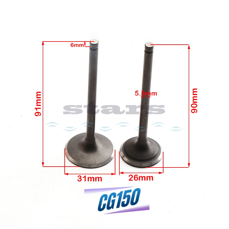 

Motorcycle Engine Valve Intake Exhaust Stem Valve For HONDA CG150 CG 150 150cc Engine Spare Parts