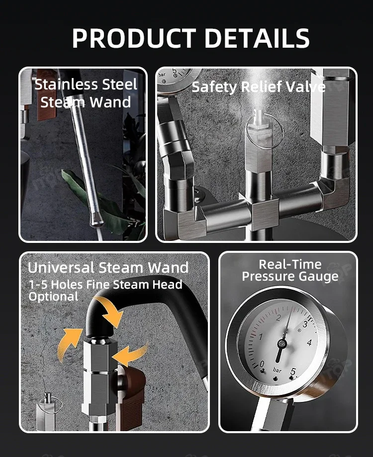 CMFAK-74 المحمولة الحليب Frother الفولاذ المقاوم للصدأ الحليب باخرة بخار الماء فاصل تجفيف البخار تنوعا لصنع القهوة