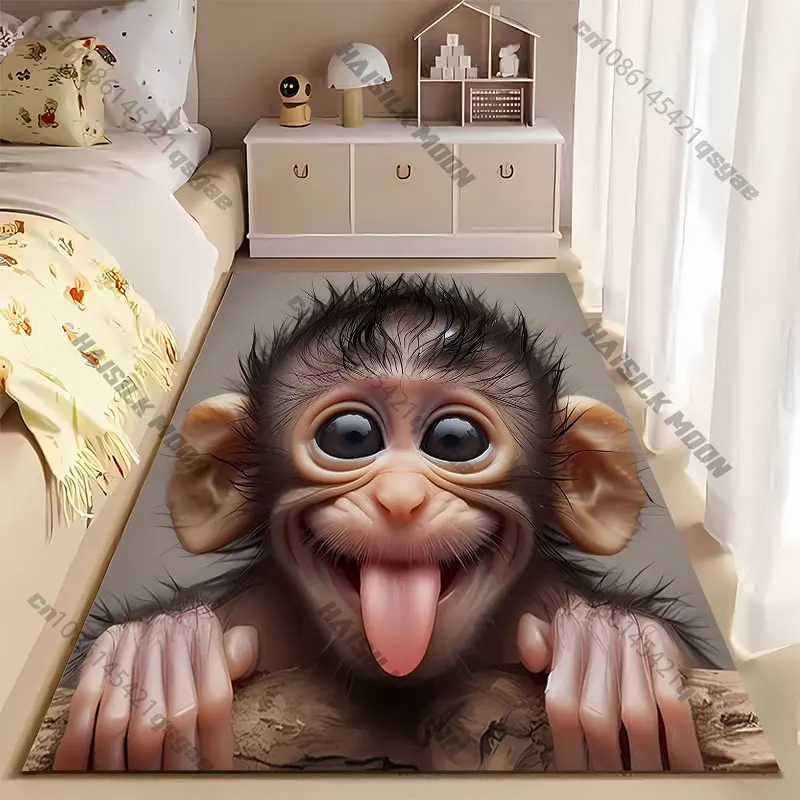 Curious creature close up view carpet Yoga living room room decor children's crawling mat doormat area rug games mat
