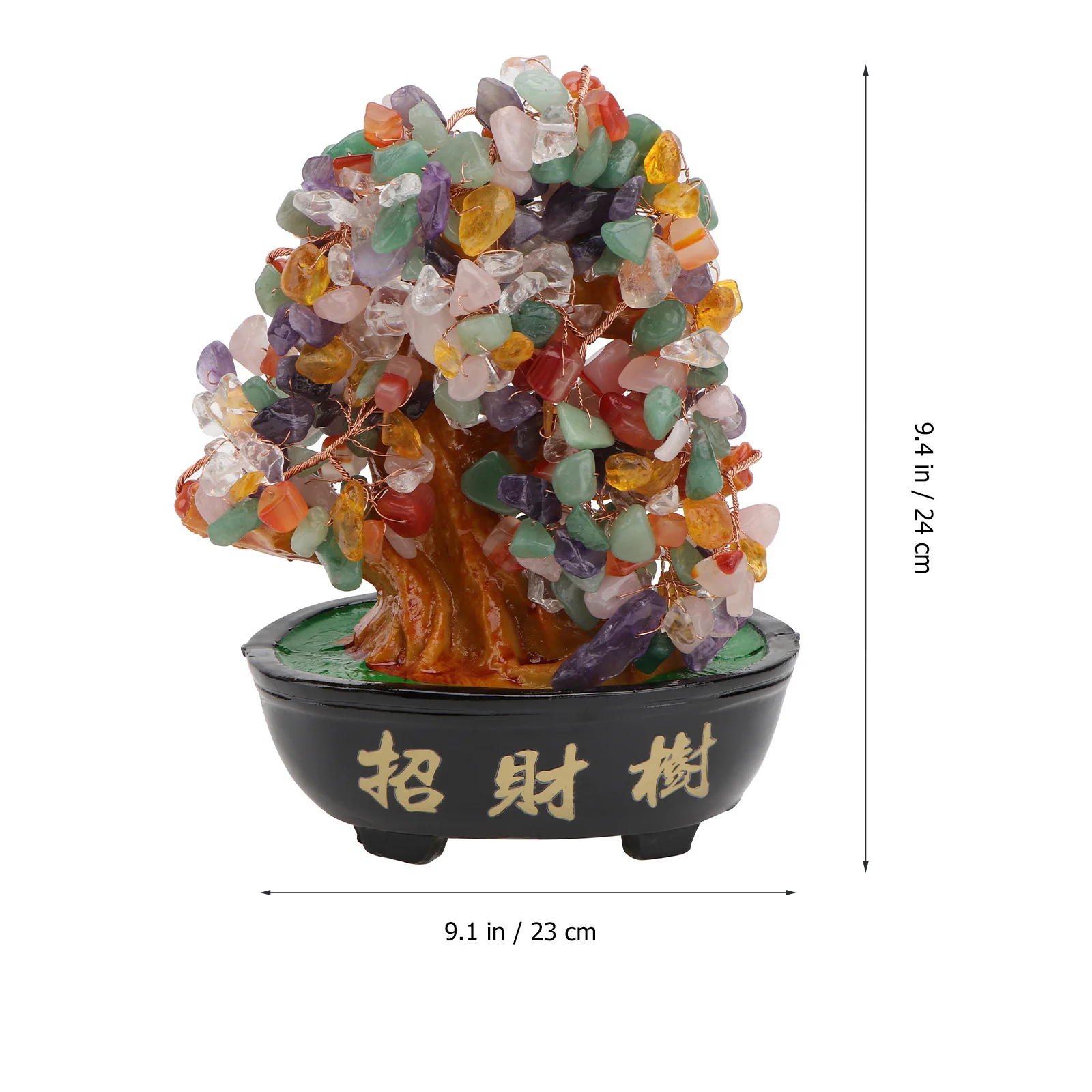 

1Pcs Resin Money Tree Ornament Natural Crystal Stones Unique Shape Home Life Decoration Desktop Tabletop Prop