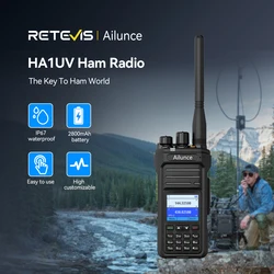 Retevis Ailunce HA1UV Ham Radio IP67 impermeable de largo alcance 2800mAh doble banda Radio bidireccional recargable Walkie Talkie de mano