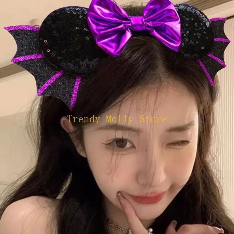 N5KB Unieke Bat Wing-hoofdband Haaraccessoires voor Halloween-decoraties Feest haarhoepel voor vrouwen hebben