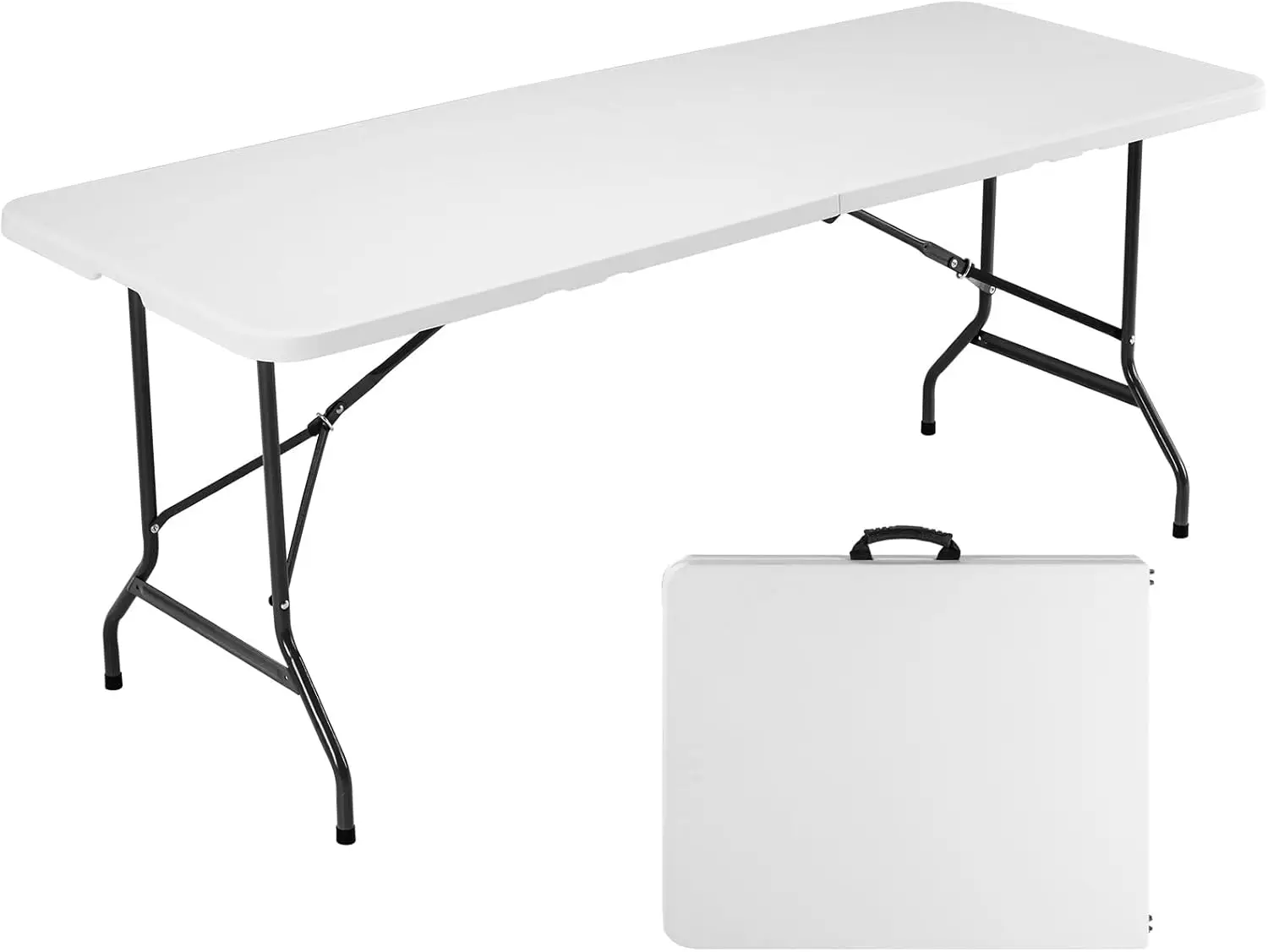 Plastic Folding Table Outdoor Indoor Heavy Duty Portable Table with Carrying Handle for Camping Picnic Party