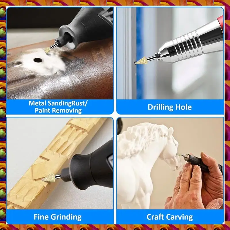 BTCL 20 PCS Grinding Burr Drill Bit For Dremel-Tool Accessories Rotary Tool Supplies For Dremel-Polishing Tool 1/8 Inch