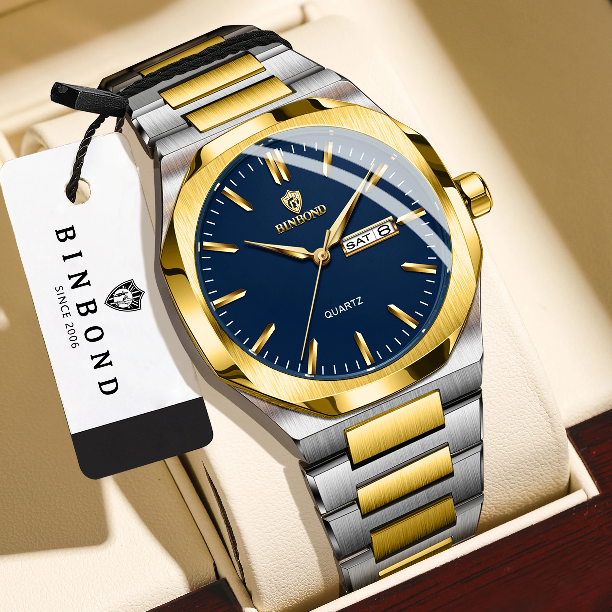 BINBOND Orginal Brand New Quar - огляд і ціна Luxury Watch For Men