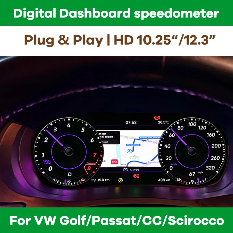 

Digital Dashboard Panel Virtual Instrument Cluster CockPit LCD Speedometer for Volkswagen VW Golf Passat Tiguan CC Scirocco