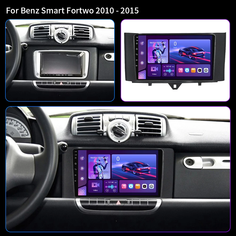 For Mercedes Benz Smart Fortwo 451 2010-2015 Car Radio Multimedia GPS Navigation DSP RDS 4G WIFI Wireless CarPlay Android Auto