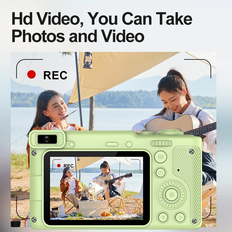 CCD Camera HD 1080 Dual Lens Mini Digital Sports and Shoot SLR Multifunction FCamera With Bracket For Boys Girls Children