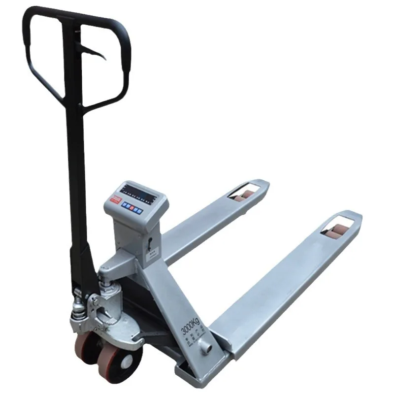 

Electronic forklift scale manual trolley hydraulic electronic weighing pallet jack loading and unloading pallet truck