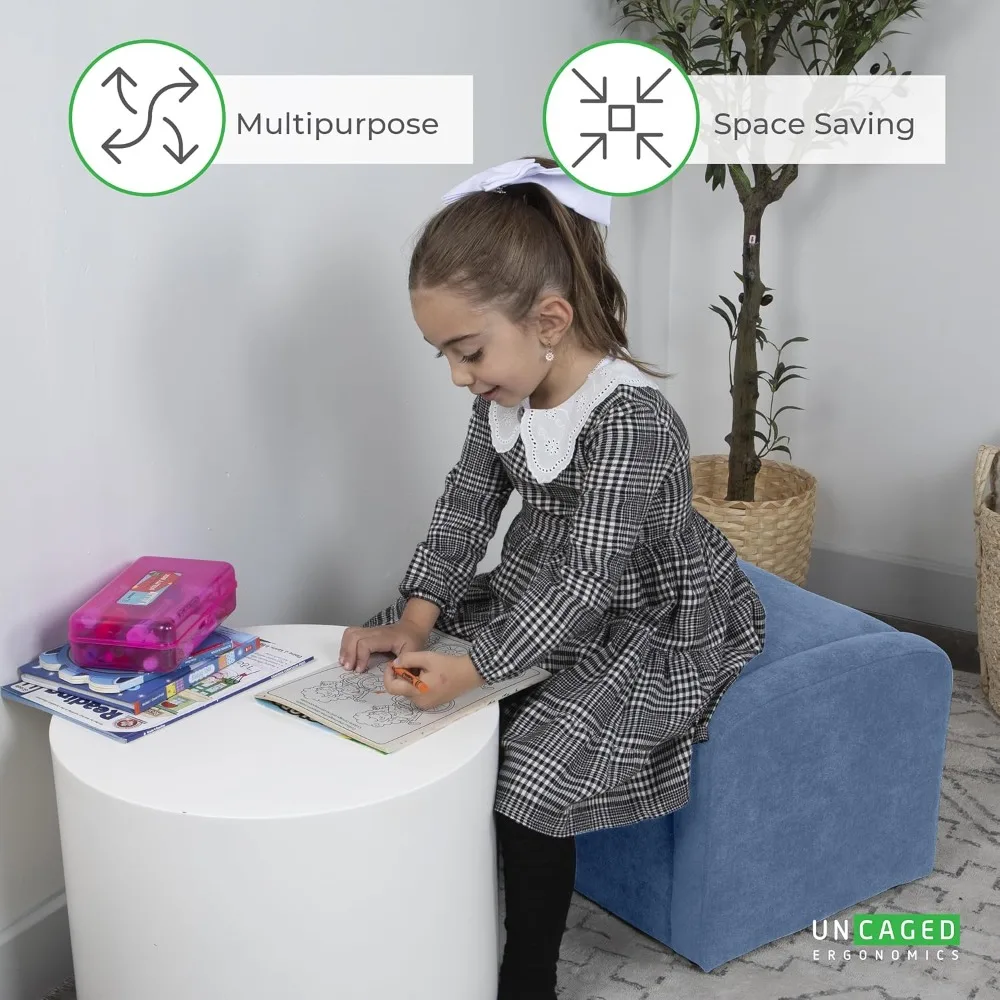 Cadeira de sofá infantil Stash, espreguiçadeira infantil com armazenamento, cadeiras dobráveis para crianças pequenas, sofá dobrável para crianças ou adultos de até 200 libras, mini C