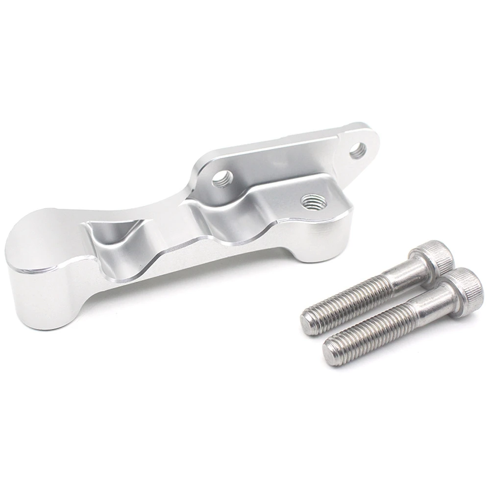 Motorcycle Brake Caliper Bracket Adapter for Vespa GTS 300 GTS300 Accessories Aluminum (Silver)