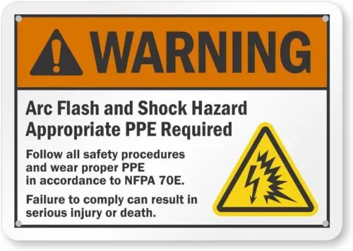 Arc Flash Shock Hazard Aluminum Weatherproof 8